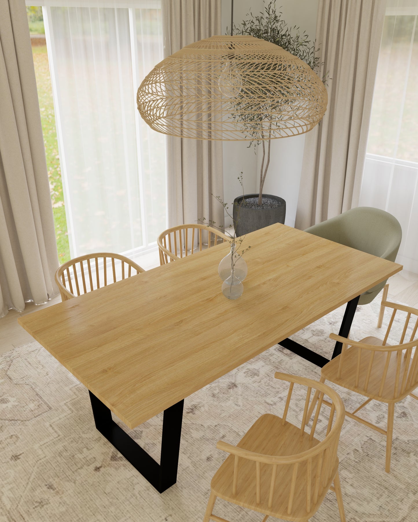 VIENNA | handmade | Eichenholz | TRAPEZ Tischbeine | Esstisch | beliebige Größen