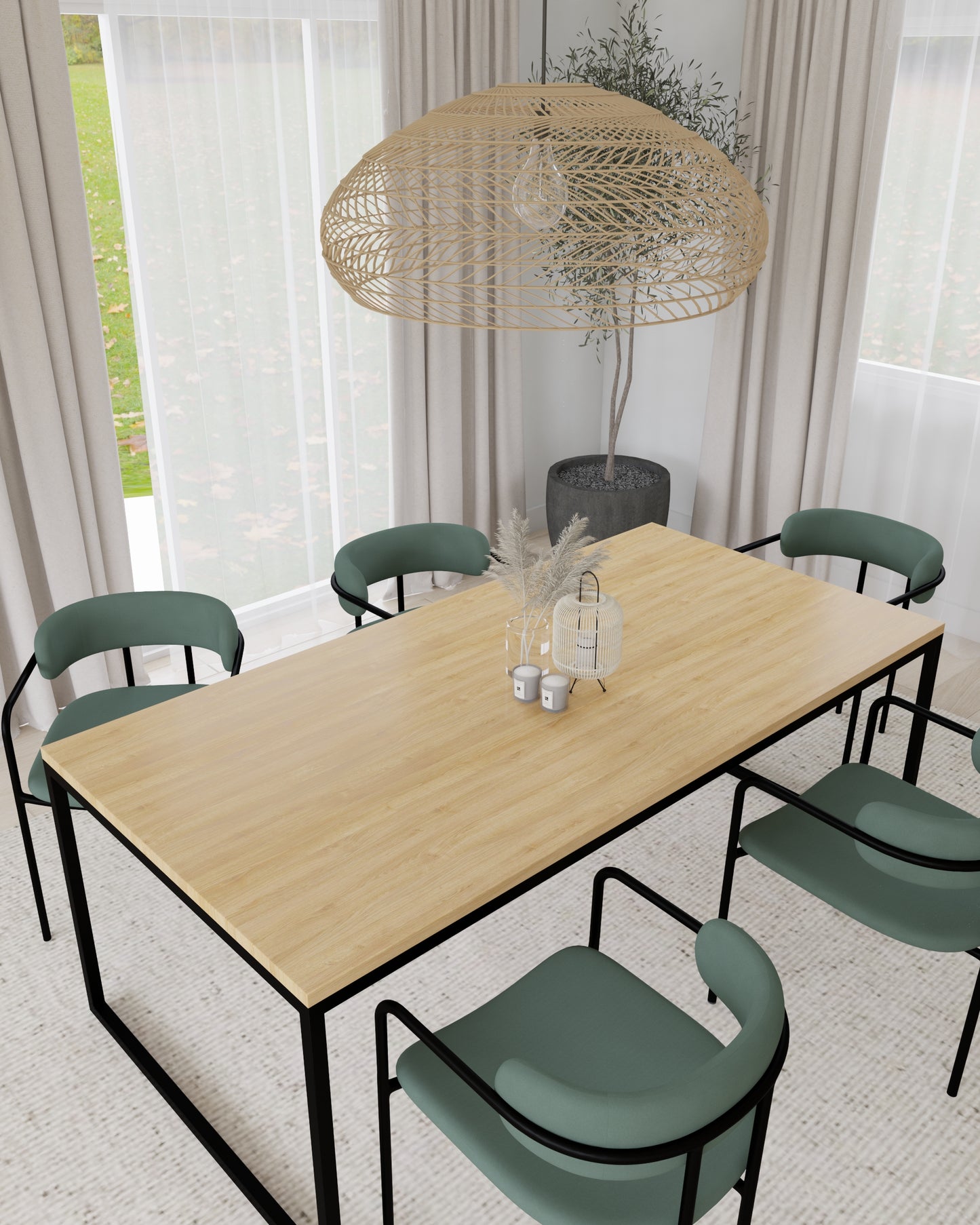 BIG OCEAN I Massiver Eichenholz Esstisch