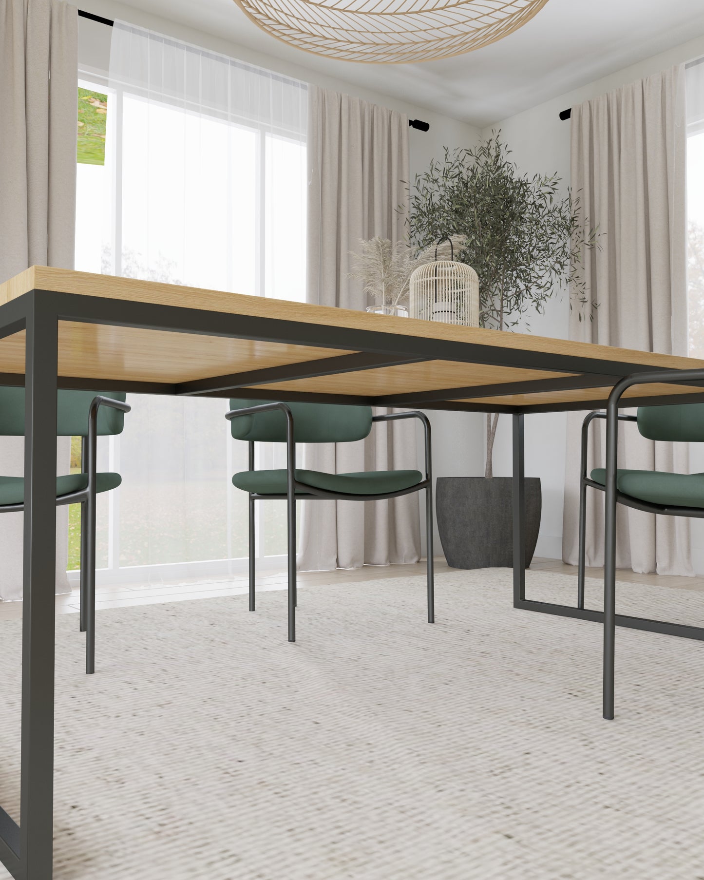 BIG OCEAN I Massiver Eichenholz Esstisch