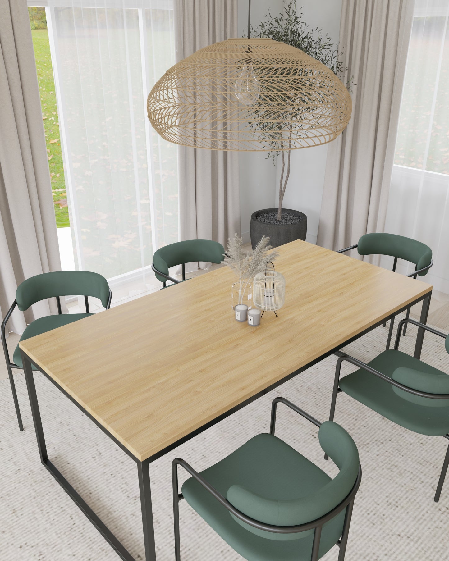 BIG OCEAN I Massiver Eichenholz Esstisch