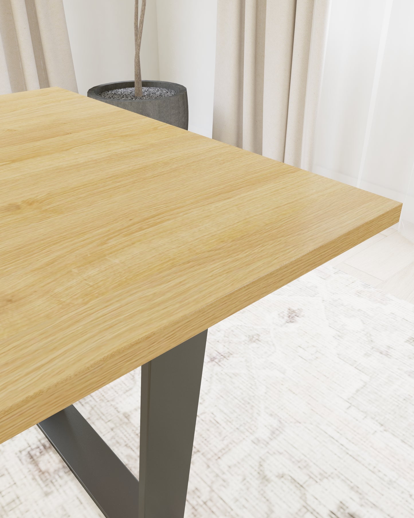 VIENNA | handmade | Eichenholz | TRAPEZ Tischbeine | Esstisch | beliebige Größen