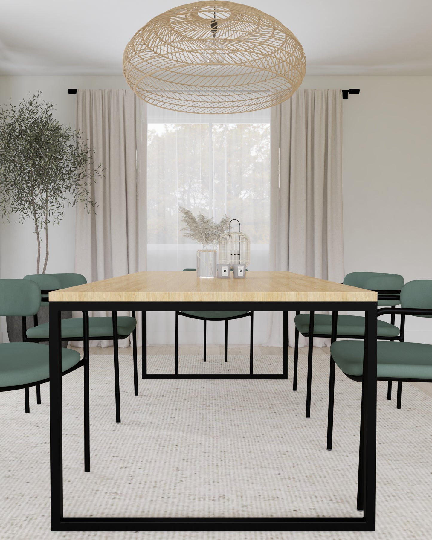 BIG OCEAN I Massiver Eichenholz Esstisch