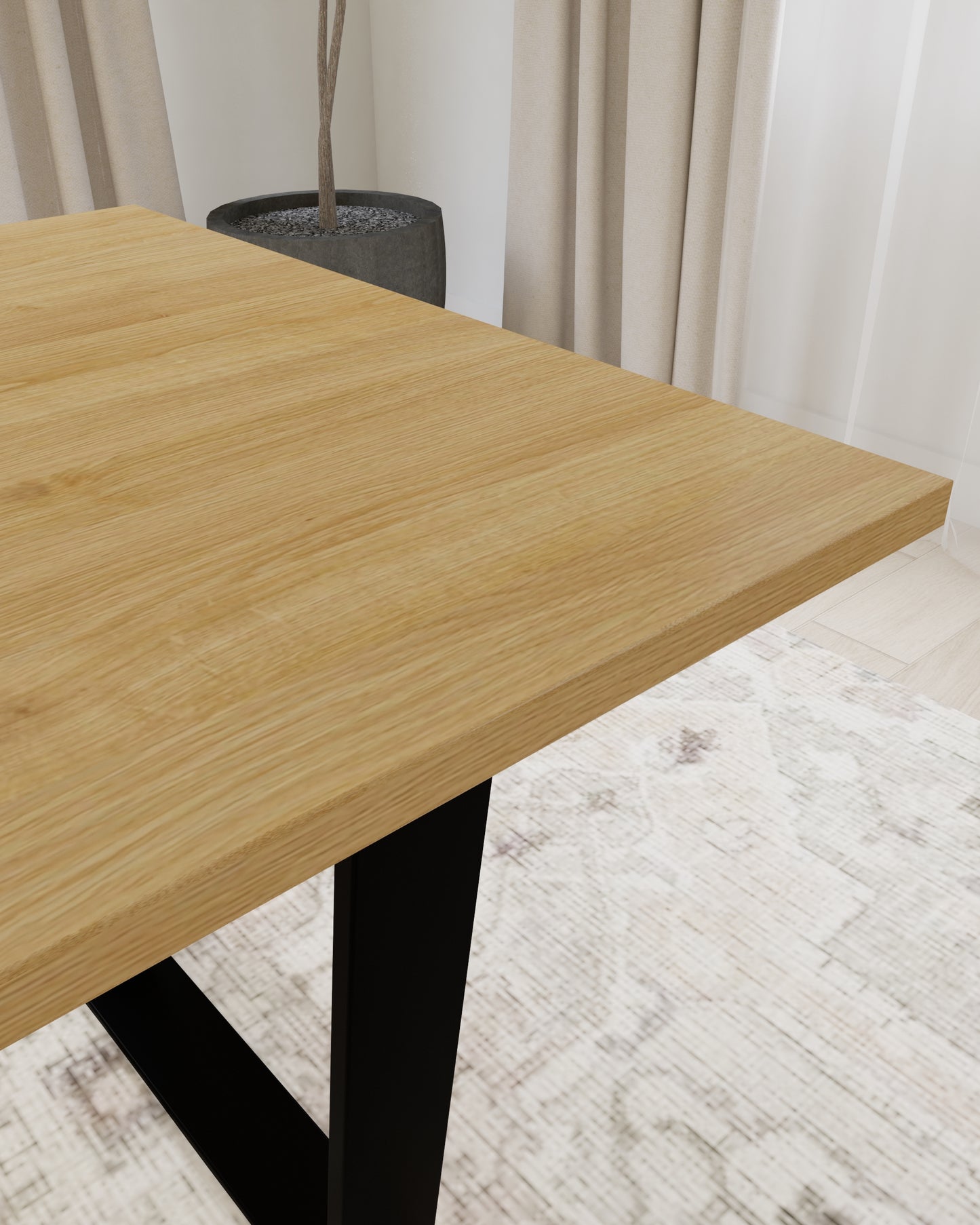VIENNA | handmade | Eichenholz | TRAPEZ Tischbeine | Esstisch | beliebige Größen