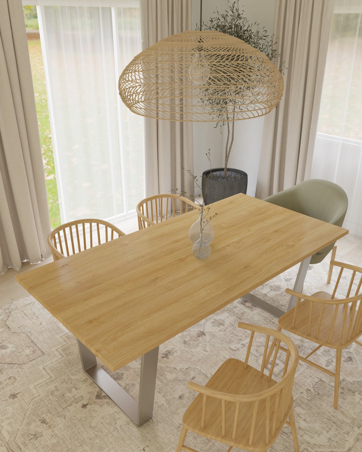 VIENNA | handmade | Eichenholz | TRAPEZ Tischbeine | Esstisch | beliebige Größen