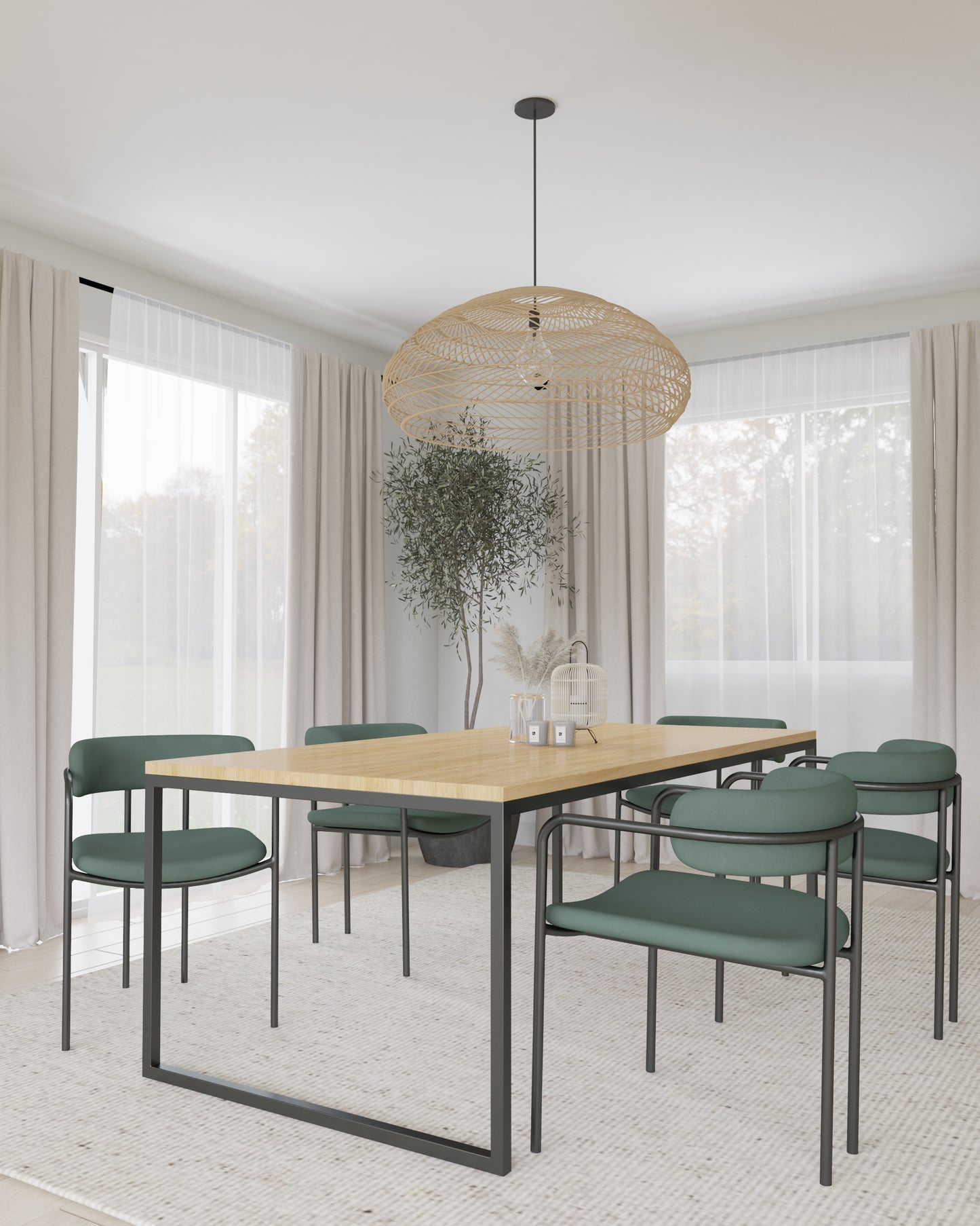 BIG OCEAN I Massiver Eichenholz Esstisch