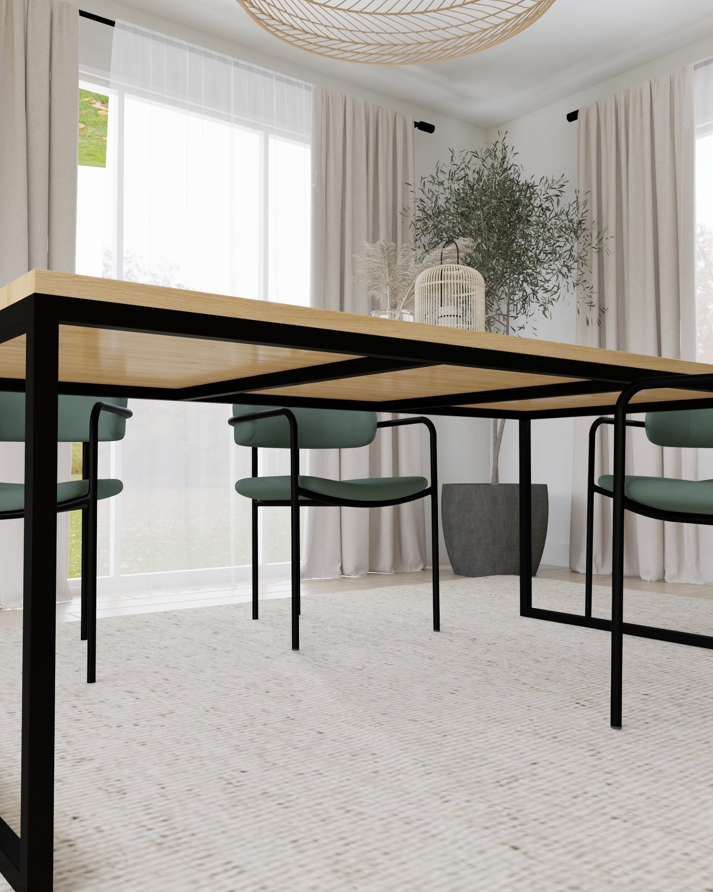 BIG OCEAN I Massiver Eichenholz Esstisch