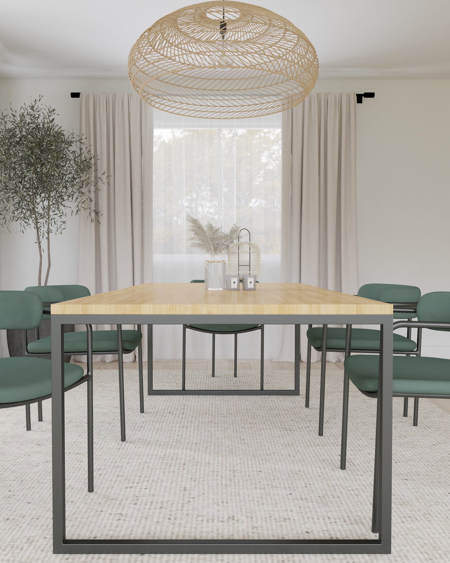 BIG OCEAN I Massiver Eichenholz Esstisch