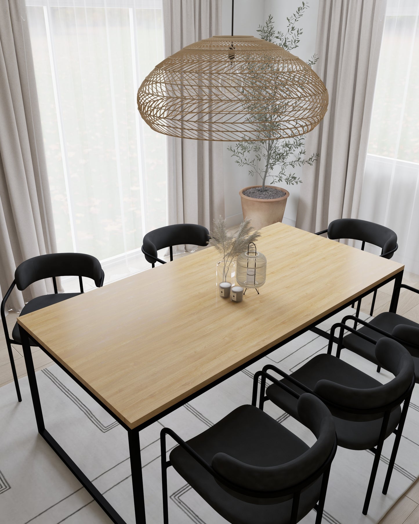 BIG OCEAN - Stylish, elegant and handmade I dining table made of solid oak wood in any size