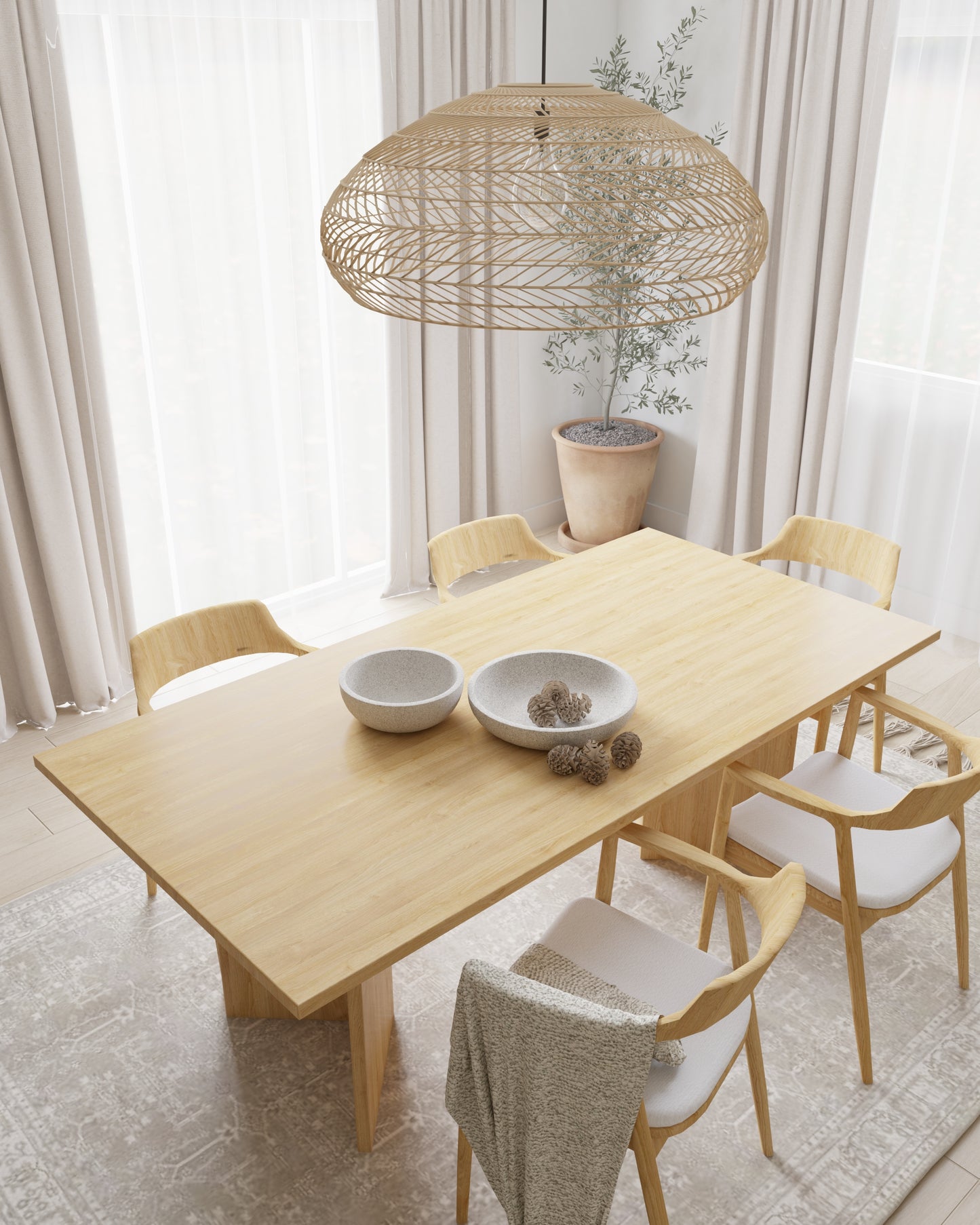 BIG OCEAN - Stylish, elegant and handmade I dining table made of solid oak wood in any size