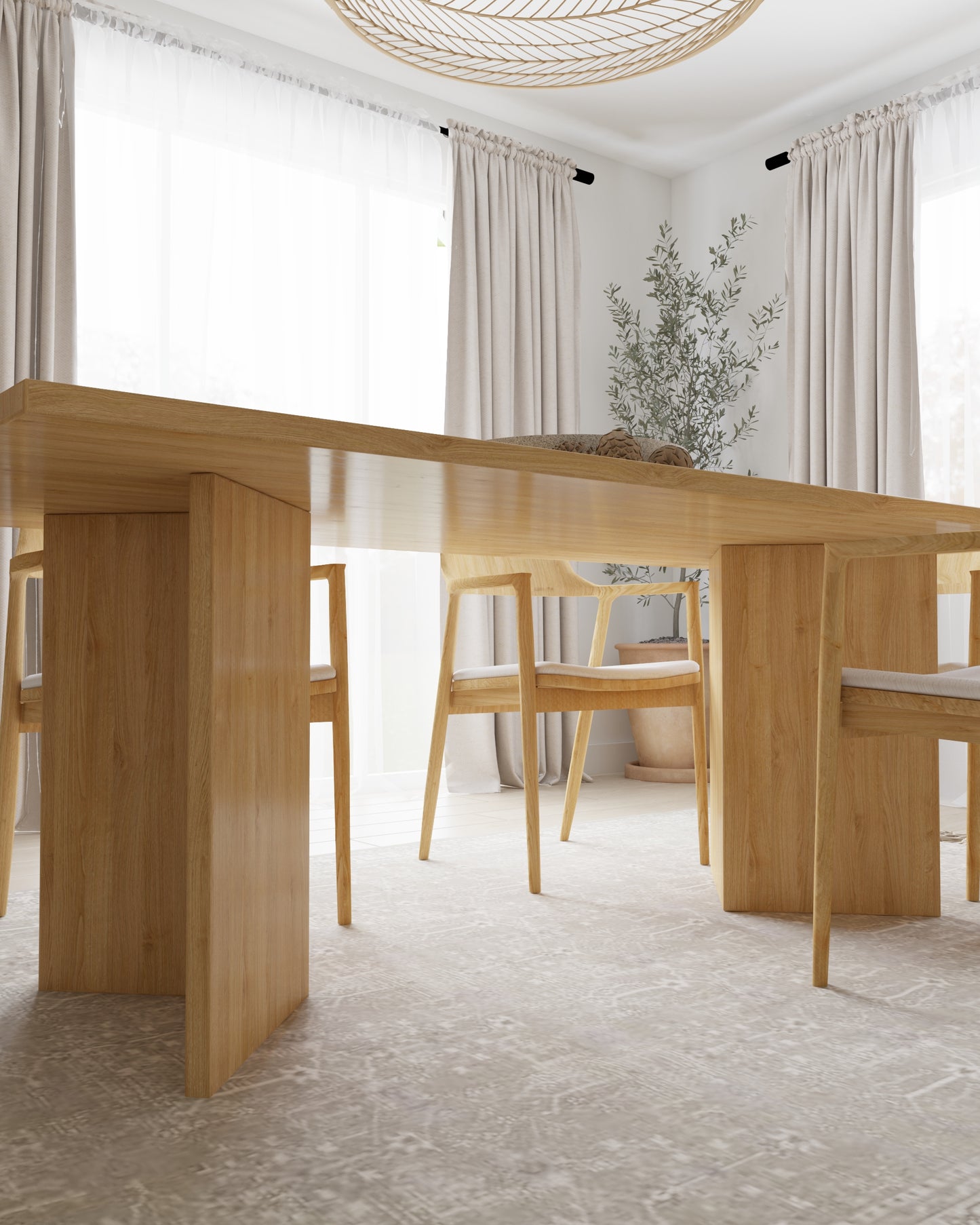 BIG OCEAN - Stylish, elegant and handmade I dining table made of solid oak wood in any size