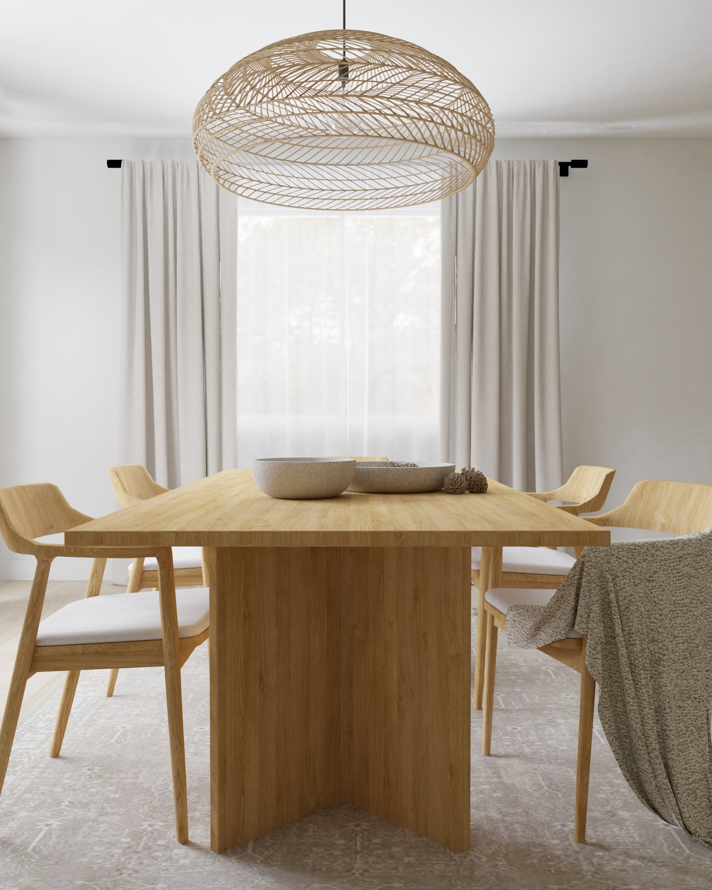 BIG OCEAN - Stylish, elegant and handmade I dining table made of solid oak wood in any size