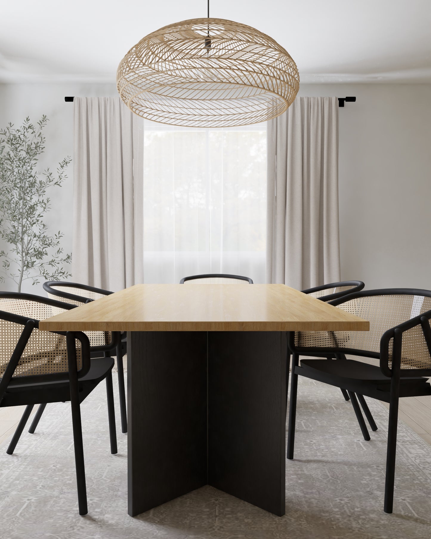 BIG OCEAN - Stylish, elegant and handmade I dining table made of solid oak wood in any size