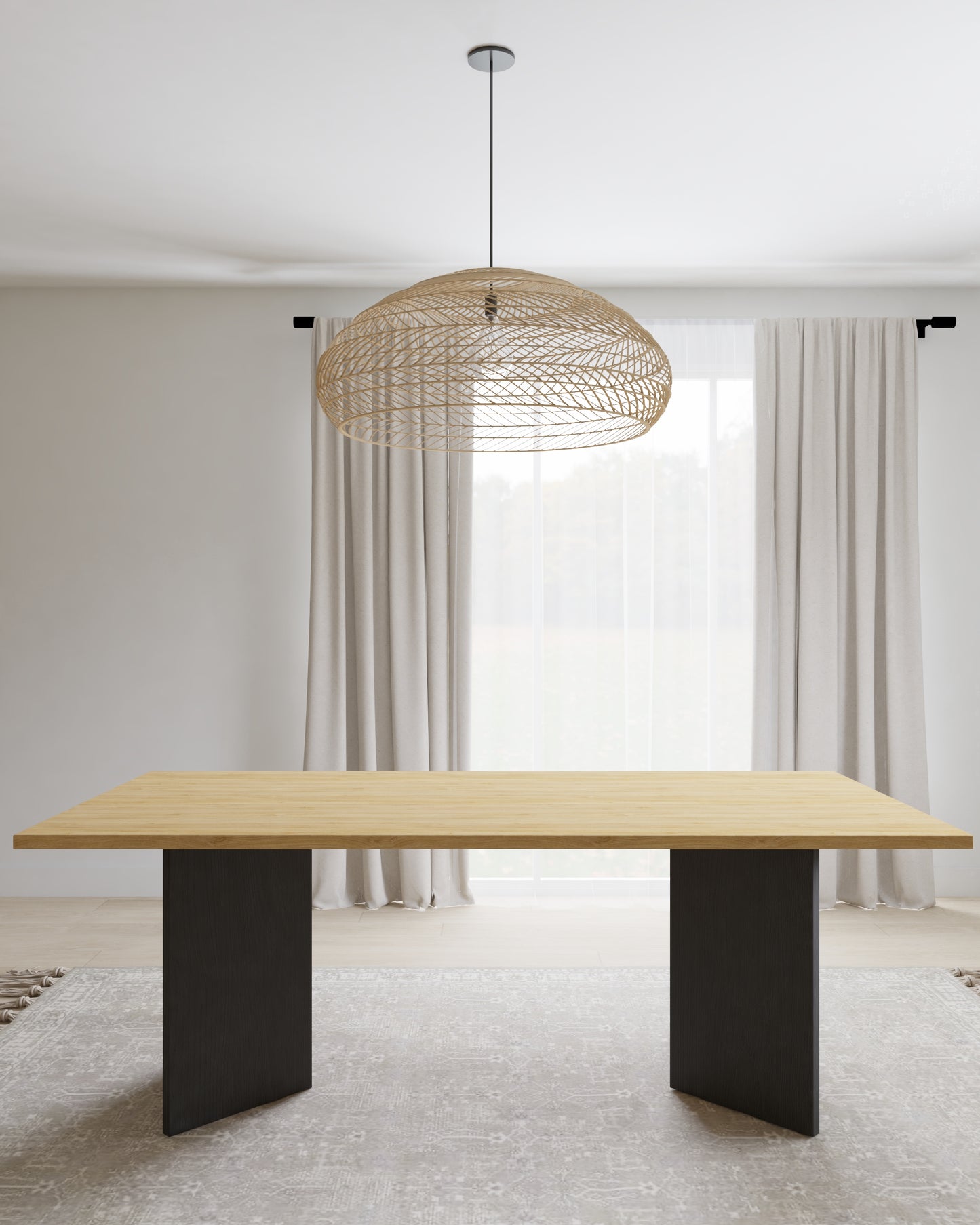 BIG OCEAN - Stylish, elegant and handmade I dining table made of solid oak wood in any size