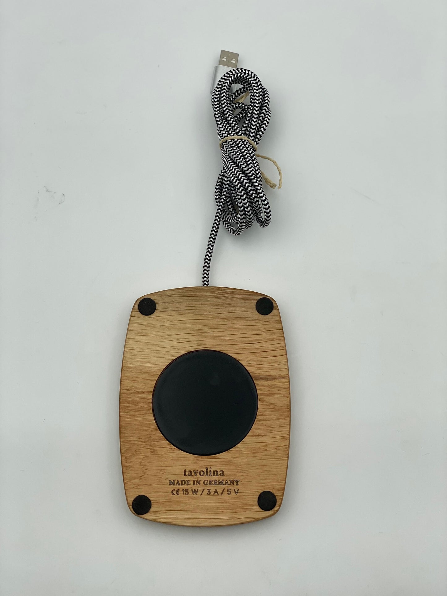 Woody OAK - 15 Watt Wireless Charger - Handmade - als Geschenk zum Geburtstag für Papa, Bruder, Schwester oder Onkel